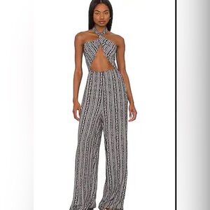 Maaji Convertible Black and White Halter Jumpsuit